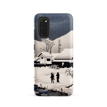 Snow at Nipponmatsu - Hiroaki Takahashi Samsung Case, Galaxy S20 / Matte, White Smartphone Case Winter Landscape Illustration
