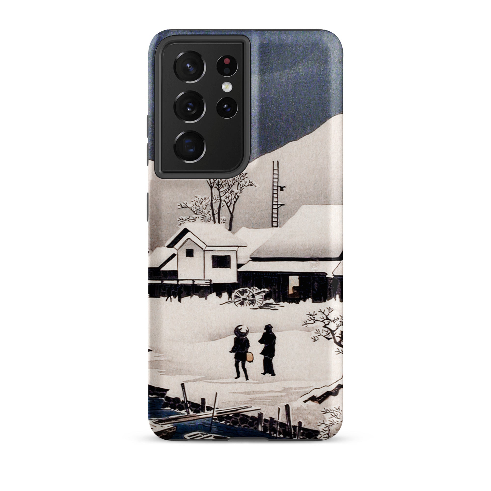 Snow at Nipponmatsu Hiroaki Takahashi Samsung Case, Galaxy S21 Ultra / Matte, Smartphone Case Winter Landscape Snow Covered Houses Two