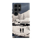 Snow at Nipponmatsu Hiroaki Takahashi Samsung Case, Galaxy S23 Ultra / Matte, Smartphone Case Snow Covered Landscape Houses Figures