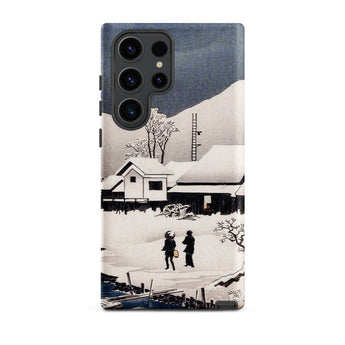 Snow at Nipponmatsu - Hiroaki Takahashi Samsung Case, Galaxy S23 Ultra / Matte, Smartphone Case Snow-covered Landscape Houses Figures