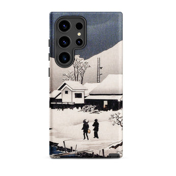 Snow at Nipponmatsu - Hiroaki Takahashi Samsung Case, Galaxy S24 Ultra / Matte, Smartphone Case Winter Landscape Illustration Style