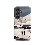 Snow at Nipponmatsu - Hiroaki Takahashi Samsung Case, Galaxy S25 / Matte, Smartphone Case Snowy Village Landscape Design