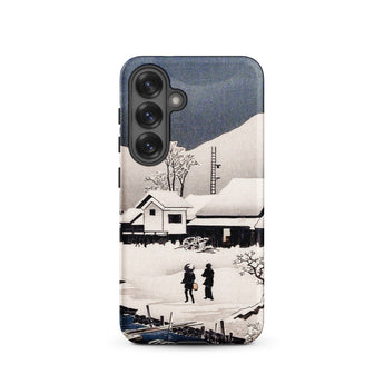 Snow at Nipponmatsu - Hiroaki Takahashi Samsung Case, Galaxy S25 / Matte, Smartphone Case Snowy Village Landscape Design