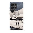 Snow at Nipponmatsu Hiroaki Takahashi Samsung Case, Galaxy S25 Ultra / Matte, Smartphone Case Winter Landscape Houses Figures