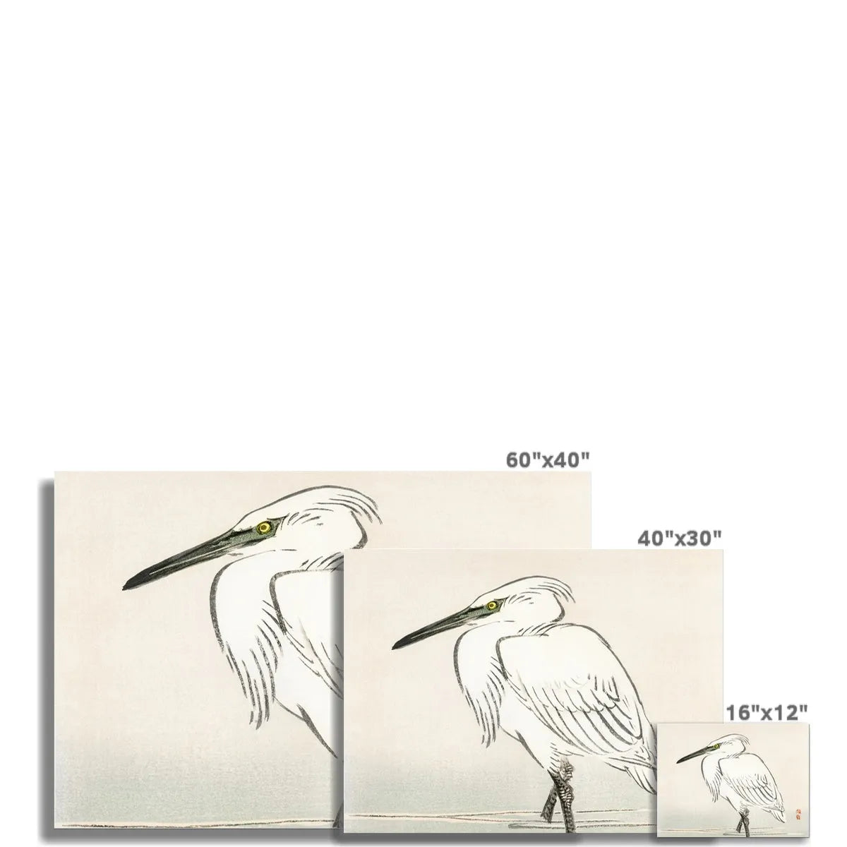 Snowy Egret By Kōno Bairei Fine Art Print - Posters Prints & Visual Artwork - Aesthetic Art