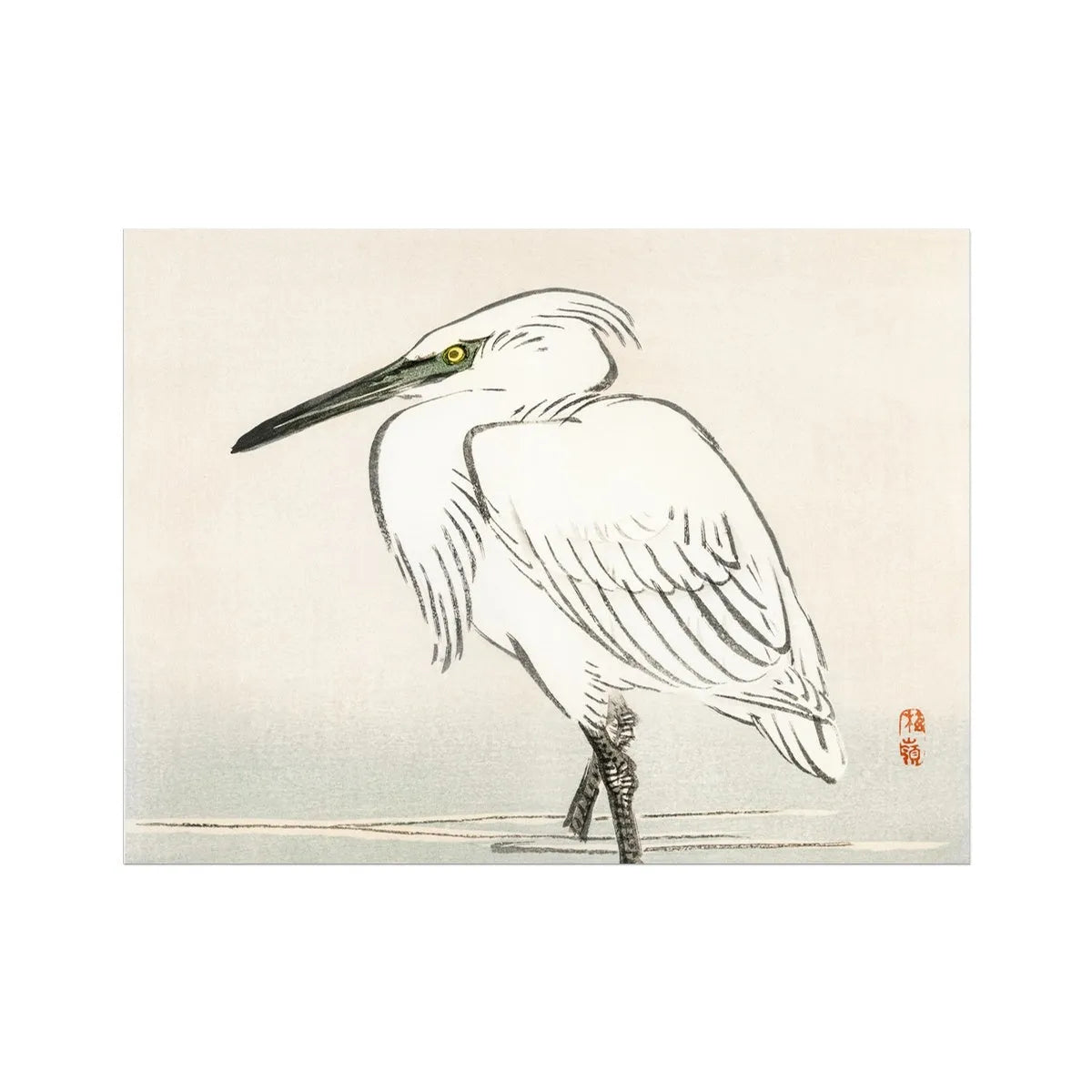 Snowy Egret By Kōno Bairei Fine Art Print - 40’x30’ - Posters Prints & Visual Artwork - Aesthetic Art