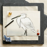 Snowy Egret - Kono Bairei Kacho-e Art Print / Canvas Bairei’s, Meiji Era Kachō-e, Kōno Prints