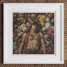 Soft Landing Lowbrow Gay Pilot Art Print, Framed Photograph Shirtless Person Pilot’s Cap Surrounded Stuffed