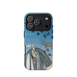 Soldier Summoning Birds - Kay Nielsen Phone Case Iphone 17 Pro / Matte Blue Phone Case Illustration Woman Birds Textured Material Nielsen