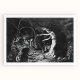 The Sorceress - Jan Van De Velde Ii Art Print, Black White Print Witches Spell