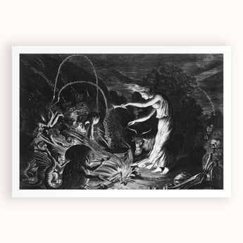 The Sorceress - Jan Van De Velde Ii Art Print / Canvas Black White Print Witches Spell Crooked Hearth Burns, Velde Ii Art, Conjurer Leans