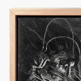 Black Canvas Print Detailed Figures Torment Framed Light Crooked Hearth Burns, Velde Ii Art, Conjurer Leans