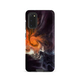 Space Story - Interstellar Nebula Samsung Case, Galaxy S20 / Matte, Black Smartphone Vibrant Abstract Design Orange White Dark