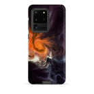 Space Story - Interstellar Nebula Samsung Case, Galaxy S20 Ultra / Matte, Black Smartphone Vibrant Orange White Dark Blue Abstract