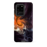 Space Story - Interstellar Nebula Samsung Case, Galaxy S20 Ultra / Matte, Black Smartphone Vibrant Orange White Dark Blue Abstract