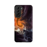Space Story - Interstellar Nebula Samsung Case, Galaxy S21 Fe / Matte, Black Phone Case Marbled Orange White Dark Purple
