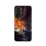 Space Story - Interstellar Nebula Samsung Case, Galaxy S21 / Matte, Smartphone Black Camera Module Protective Case Abstract Design