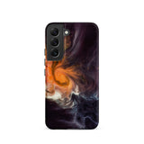 Space Story - Interstellar Nebula Samsung Case, Galaxy S22 / Matte, Smartphone Case Vibrant Abstract Design Orange White Dark