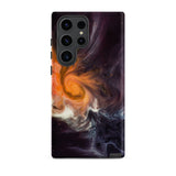 Space Story - Interstellar Nebula Samsung Case, Galaxy S23 Ultra / Matte, Smartphone Case Cosmic Abstract Swirl Design Orange White