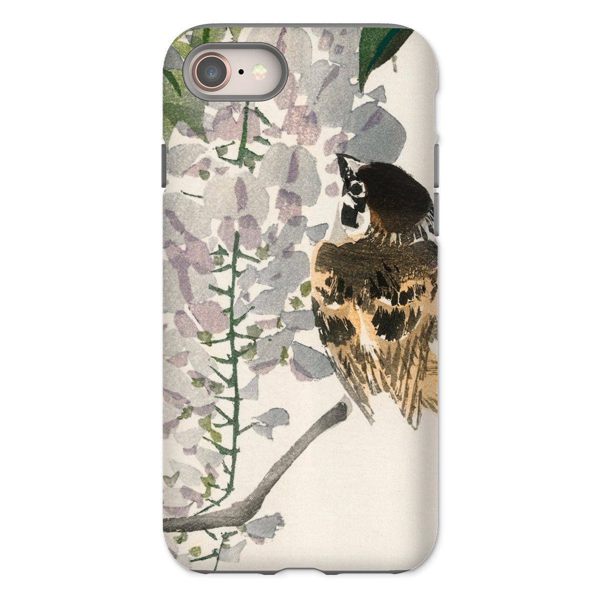 Sparrow on a Branch Kōno Bairei Meiji Bird Iphone Case, 8 / Matte, Phone Case Watercolor Style Painting Quail Floral Branches