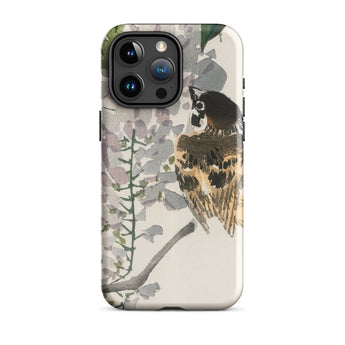 Sparrow on a Branch - Kono Bairei Meiji Bird Phone Case Bird-themed Phone Case Bairei Meiji Era, Meiji-era Japan, Era Bird Iphone Toby Leon