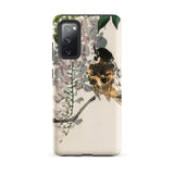 Sparrow on a Branch - Kōno Bairei Meiji Bird Samsung Case, Galaxy S20 Fe / Matte, Smartphone Case Bird Branch Flowers Possibly Wisteria
