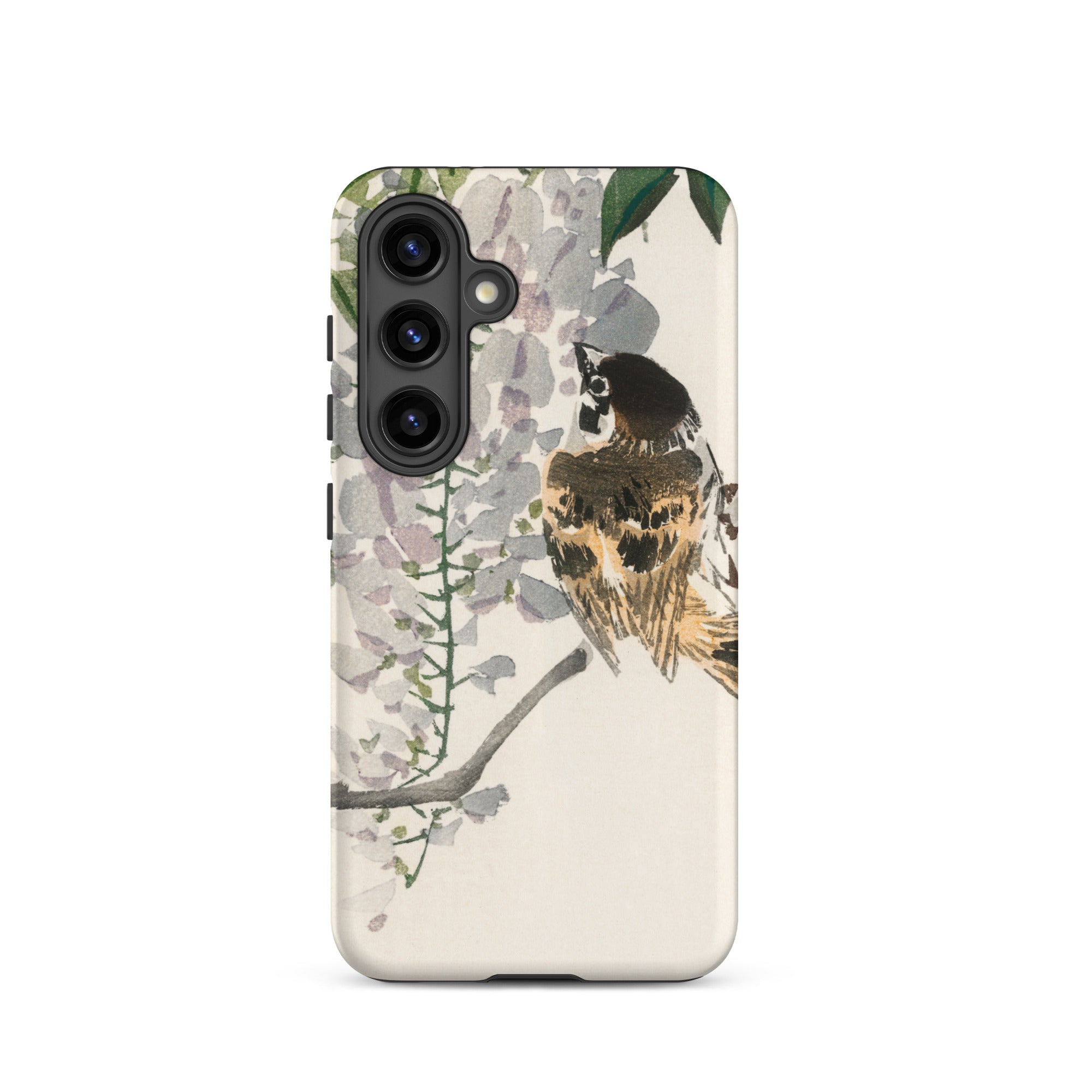 Sparrow on a Branch Kōno Bairei Meiji Bird Samsung Case, Galaxy S24 / Matte, Phone Case Artistic Depiction Bird Perched Branch Flowers