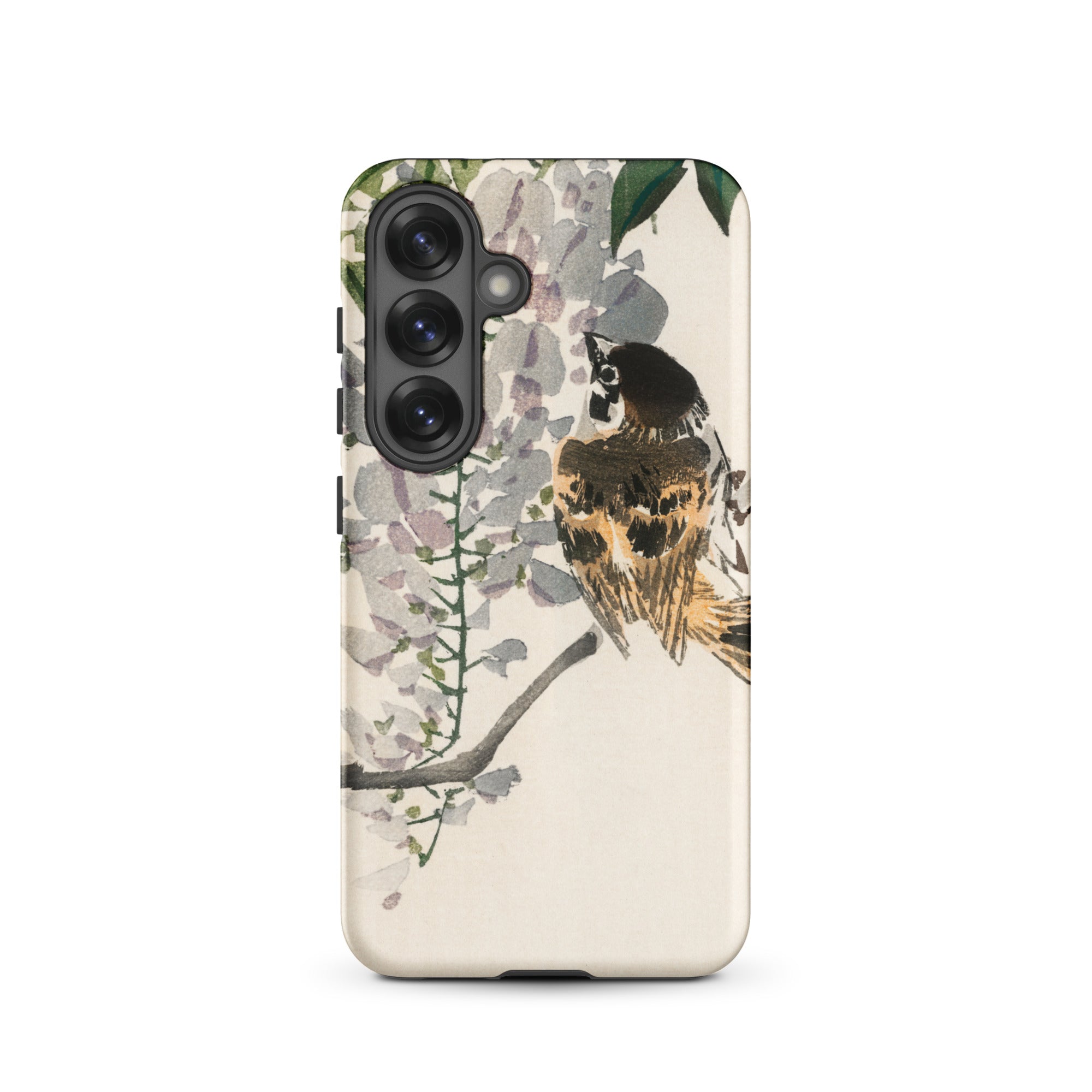 Sparrow on a Branch Kōno Bairei Meiji Bird Samsung Case, Galaxy S25 / Matte, Phone Case Painted Bird Floral Design