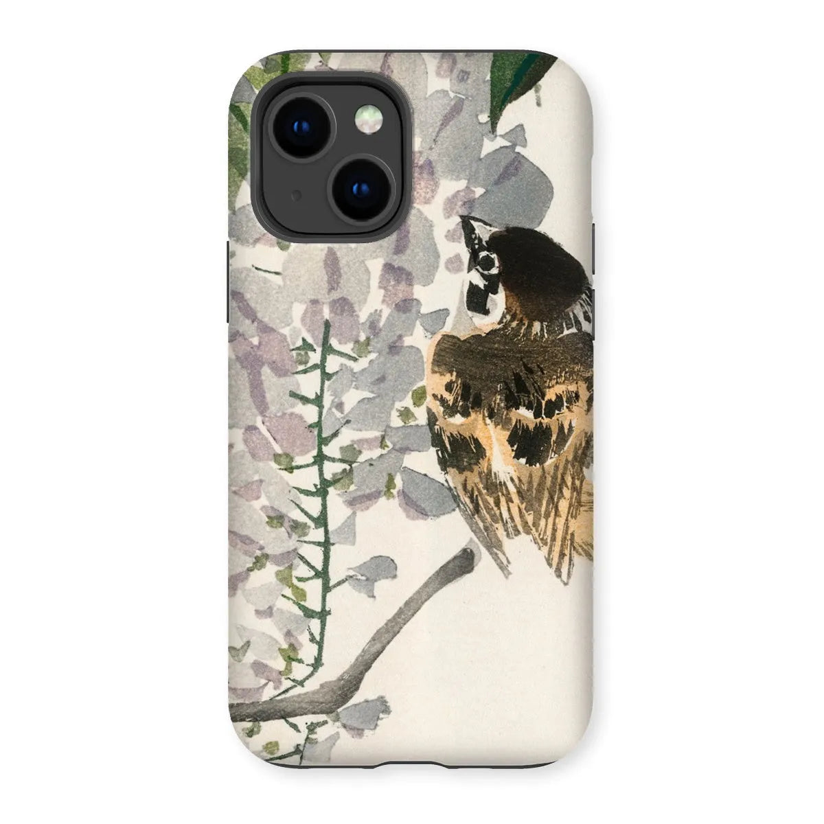 Sparrow On a Branch - Meiji Bird Phone Case - Kōno Bairei - Iphone 14 / Matte - Mobile Phone Cases - Aesthetic Art