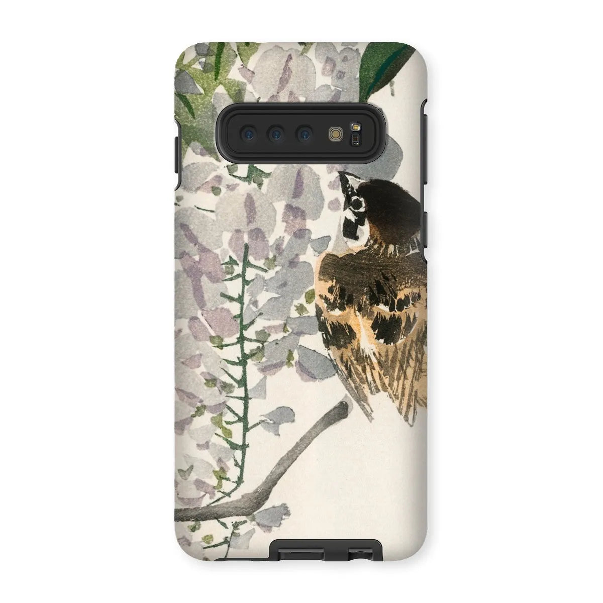 Sparrow On a Branch - Meiji Bird Phone Case - Kōno Bairei - Samsung Galaxy S10 / Matte - Mobile Phone Cases
