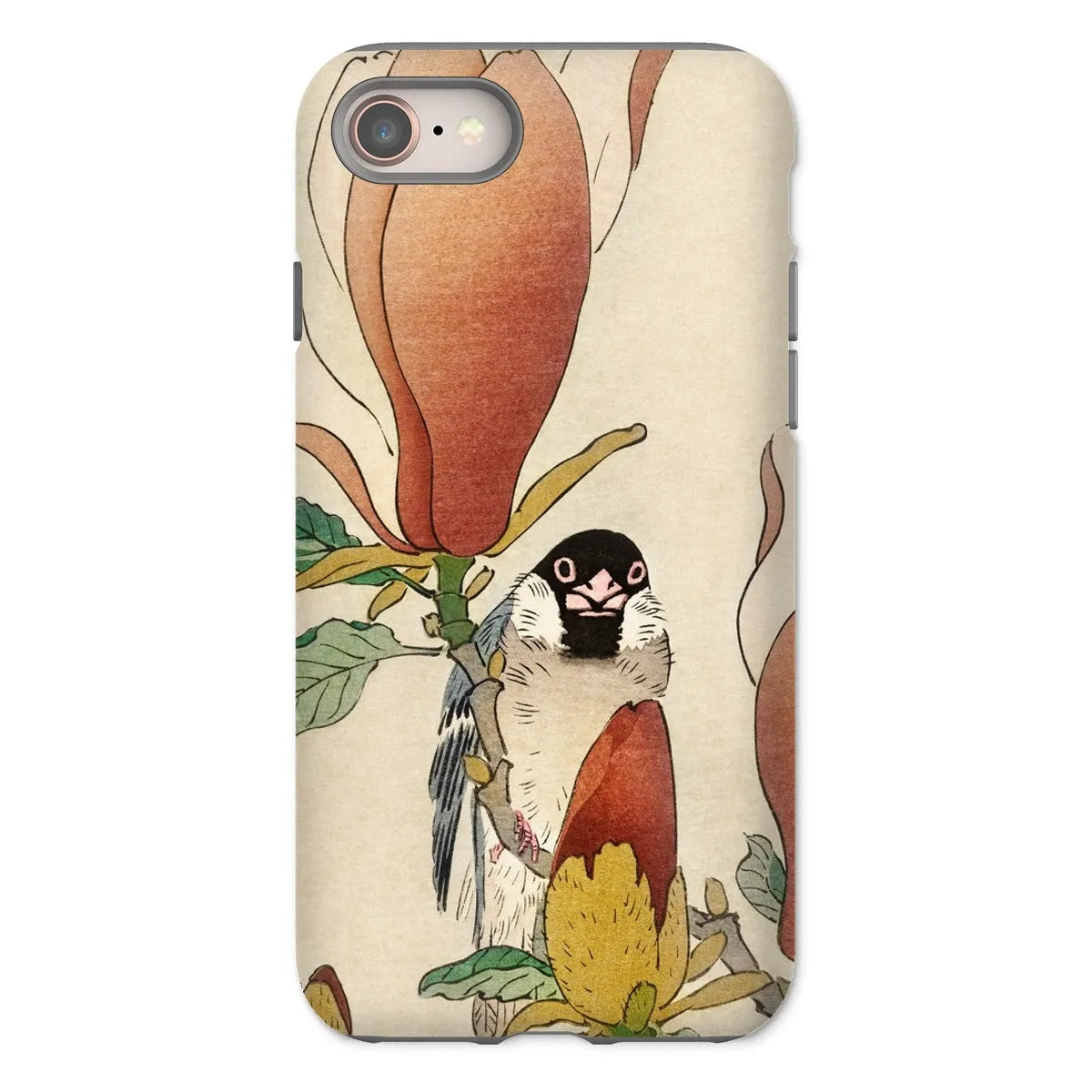 Sparrow On Magnolia - Kachō-e Art Phone Case - Ohara Koson - Iphone 8 / Matte - Mobile Phone Cases - Aesthetic Art