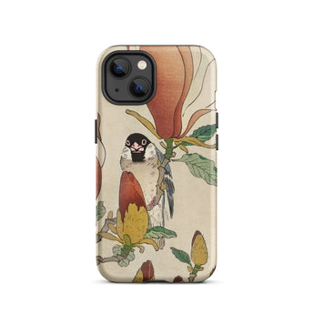 Sparrow on Magnolia - Ohara Koson Kachō-e Iphone Case, 13 / Matte, Bird Magnolia Flower Phone Case