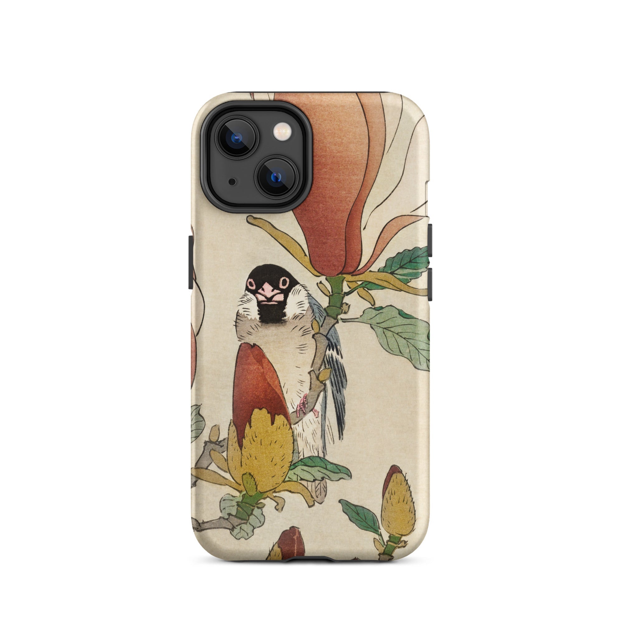 Sparrow on Magnolia Ohara Koson Kachō e Iphone Case, 14 / Matte, Bird Flower Patterned Phone Case