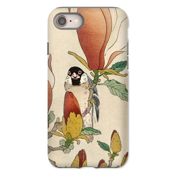 Sparrow on Magnolia - Ohara Koson Kachō-e Iphone Case, 8 / Matte, Bird Magnolia Flower Phone Case