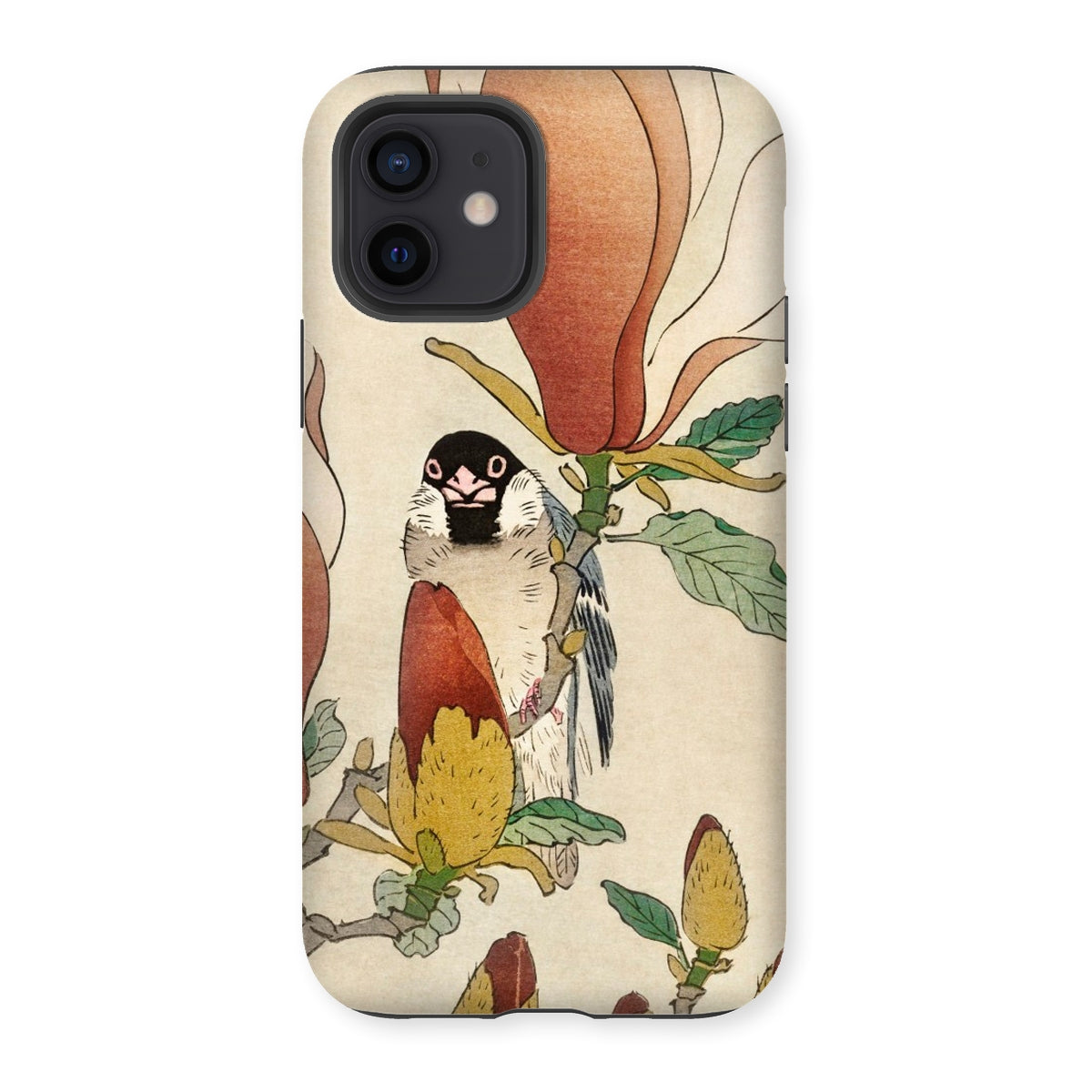 Sparrow on Magnolia - Ohara Koson Kachō-e Iphone Case - 12 / Matte