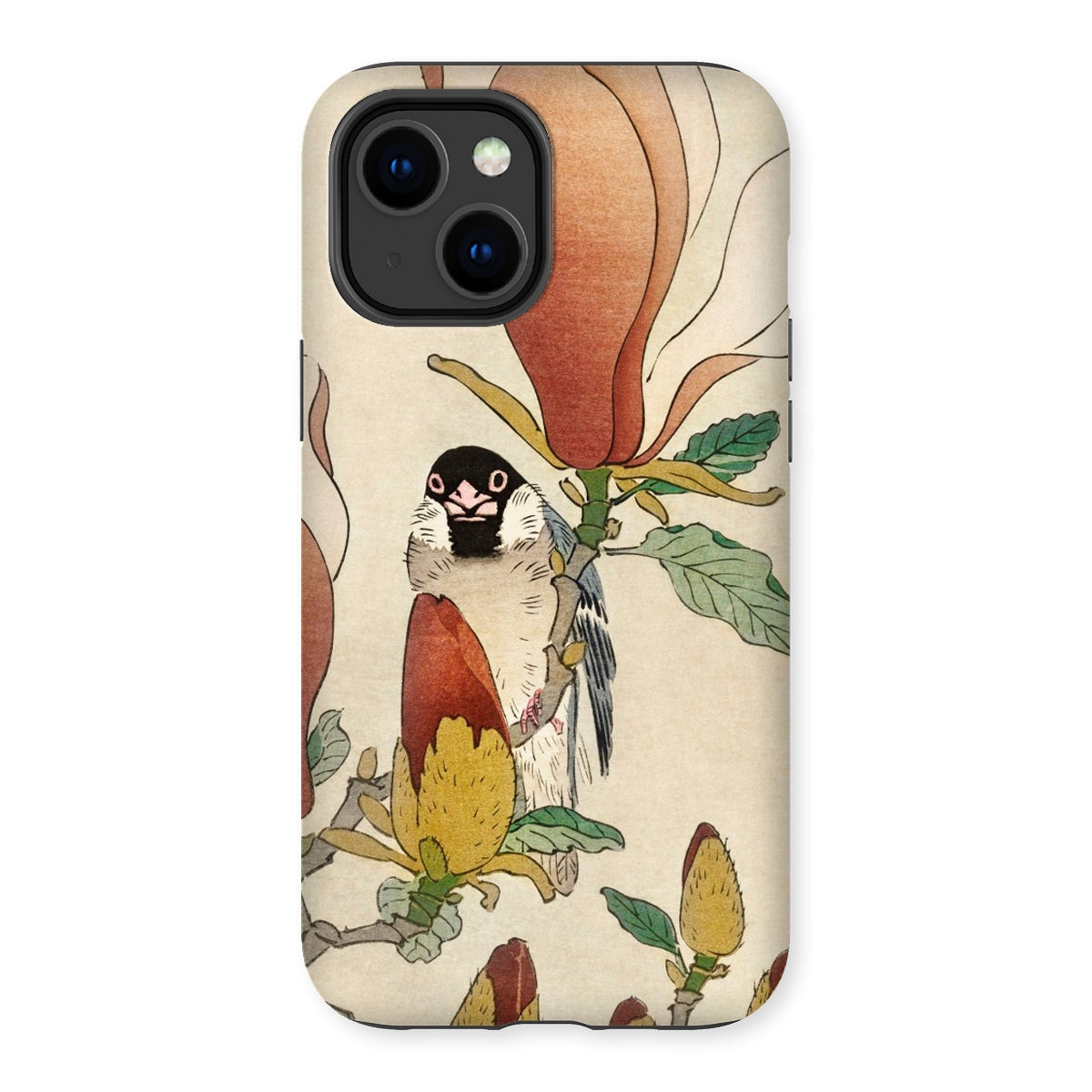 Sparrow on Magnolia - Ohara Koson Kachō-e Iphone Case - 14 Plus / Matte