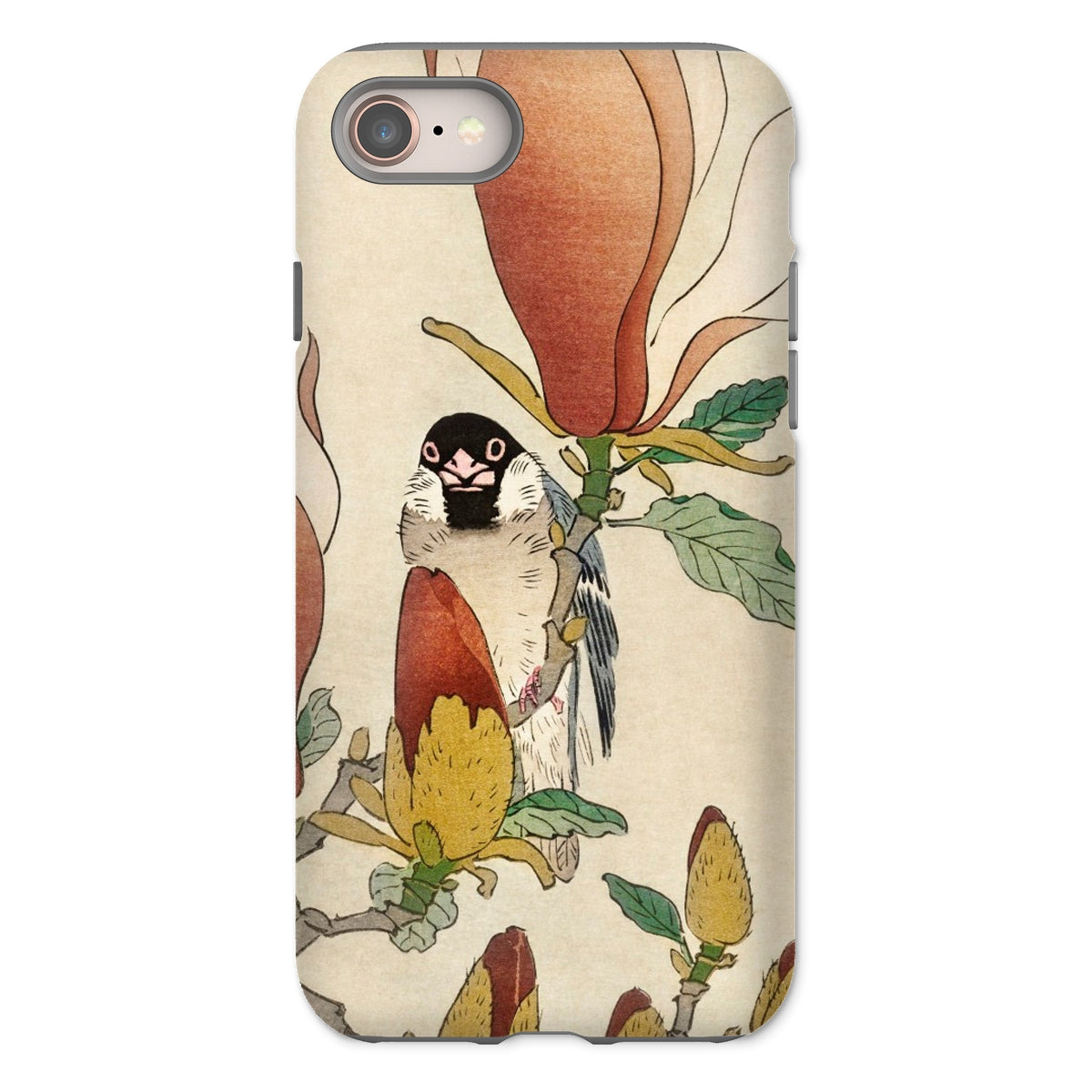 Sparrow on Magnolia - Ohara Koson Kachō-e Iphone Case - 8 / Matte