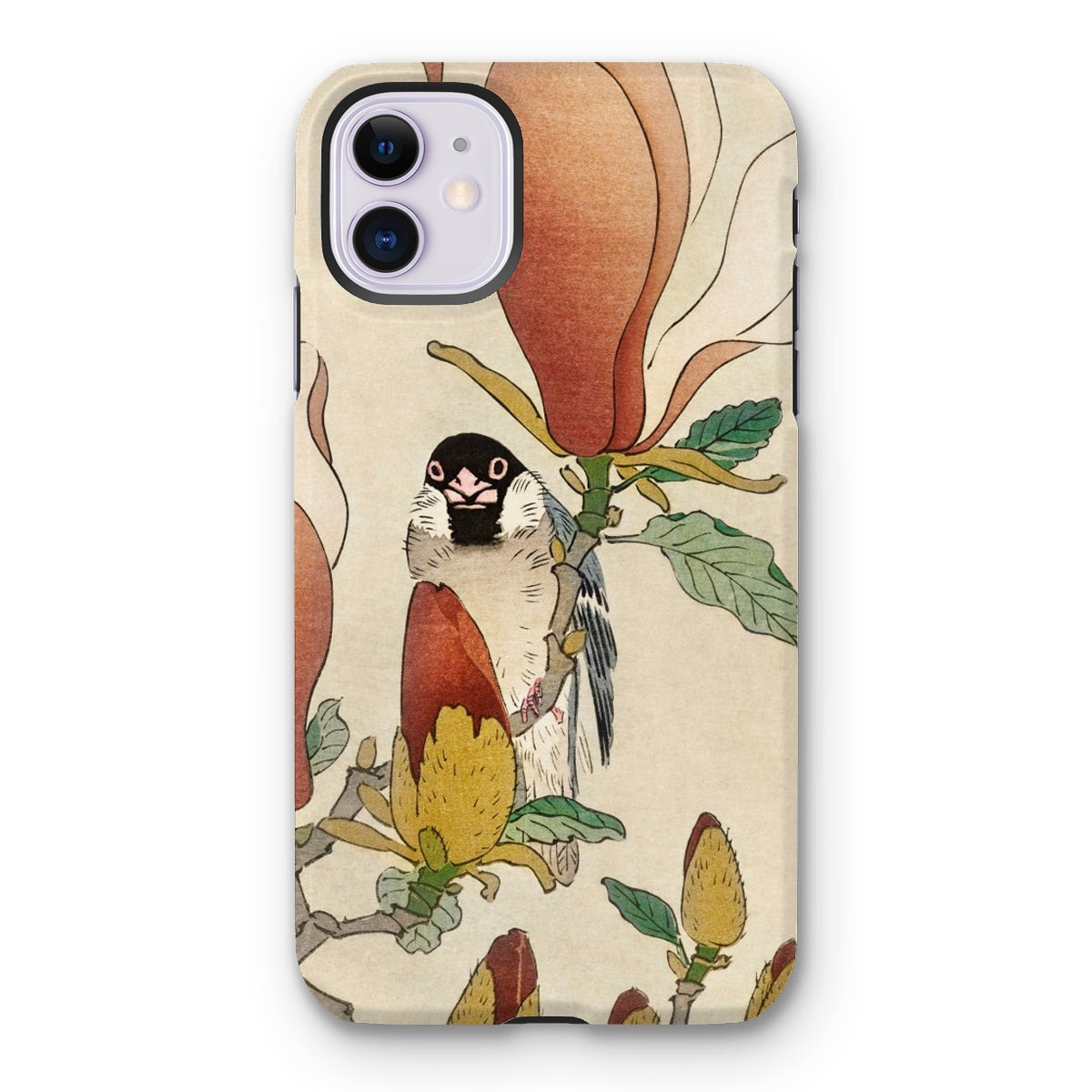 Sparrow on Magnolia - Ohara Koson Kachō-e Iphone Case - 11 / Matte