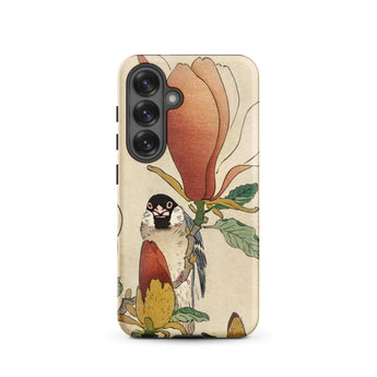Sparrow on Magnolia - Ohara Koson Kachō-e Phone Case, Samsung Galaxy S25 / Matte, Mobile Cases, Toby Leon