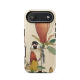 Sparrow on Magnolia - Ohara Koson Kachō-e Phone Case Iphone 17 Air / Matte Cream-colored Botanical Bird Design Vibrant Green, Koson’s