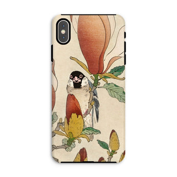 Sparrow on Magnolia - Ohara Koson Kachō-e Phone Case Iphone Xs Max / Matte Floral Bird, Koson’s Mesmerizing, Artistry Mobile Cases
