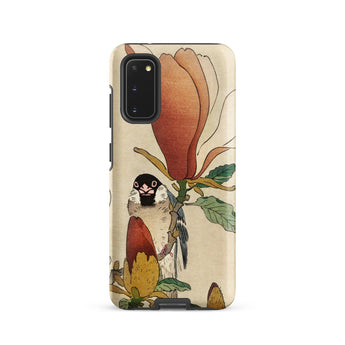 Sparrow on Magnolia - Ohara Koson Kachō-e Phone Case Samsung Galaxy S20 / Matte Detailed Illustration Bird Perched Branch, Koson’s