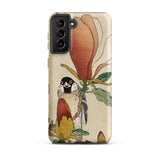 Sparrow on Magnolia - Ohara Koson Kachō-e Phone Case Samsung Galaxy S21 Plus / Matte Vintage-style Detailed Illustration Bird Perched