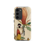 Sparrow on Magnolia - Ohara Koson Kachō-e Phone Case Samsung Galaxy S23 / Matte Stylized Illustration Bird Perched Branch, Koson’s