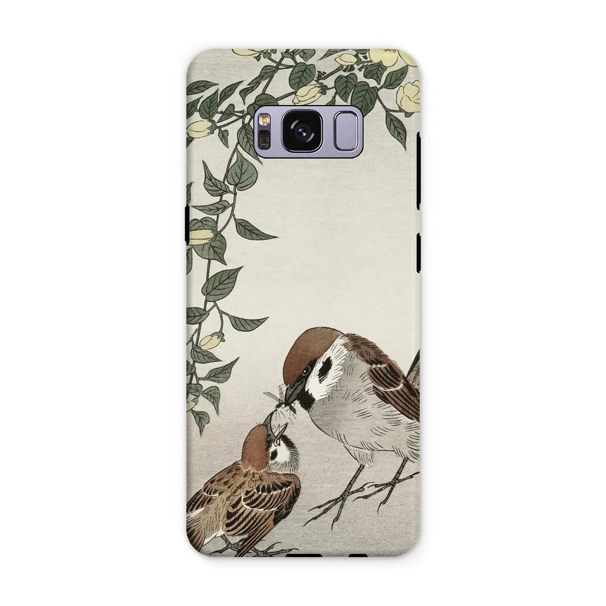Sparrows Feeding - Japanese Bird Phone Case - Ohara Koson - Samsung Galaxy S8 Plus / Matte - Mobile Phone Cases