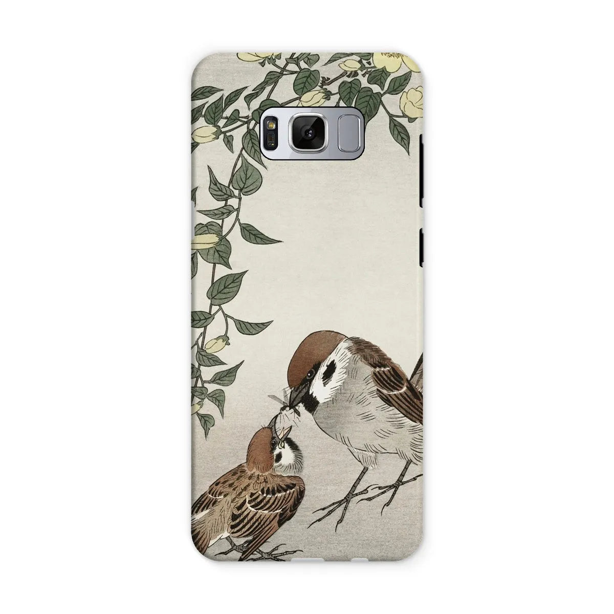 Sparrows Feeding - Japanese Bird Phone Case - Ohara Koson - Samsung Galaxy S8 / Matte - Mobile Phone Cases - Aesthetic