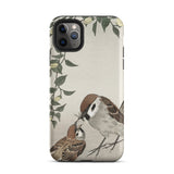 Sparrows Feeding - Ohara Koson Japanese Bird Iphone Case, 11 Pro Max / Matte, Bird-themed Iphone Case
