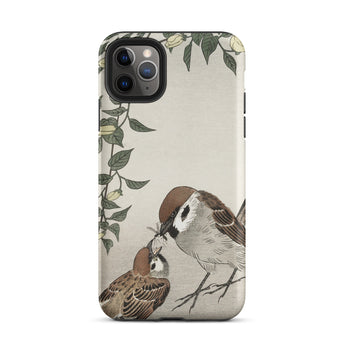 Sparrows Feeding - Ohara Koson Japanese Bird Iphone Case, 11 Pro Max / Matte, Bird-themed Iphone Case