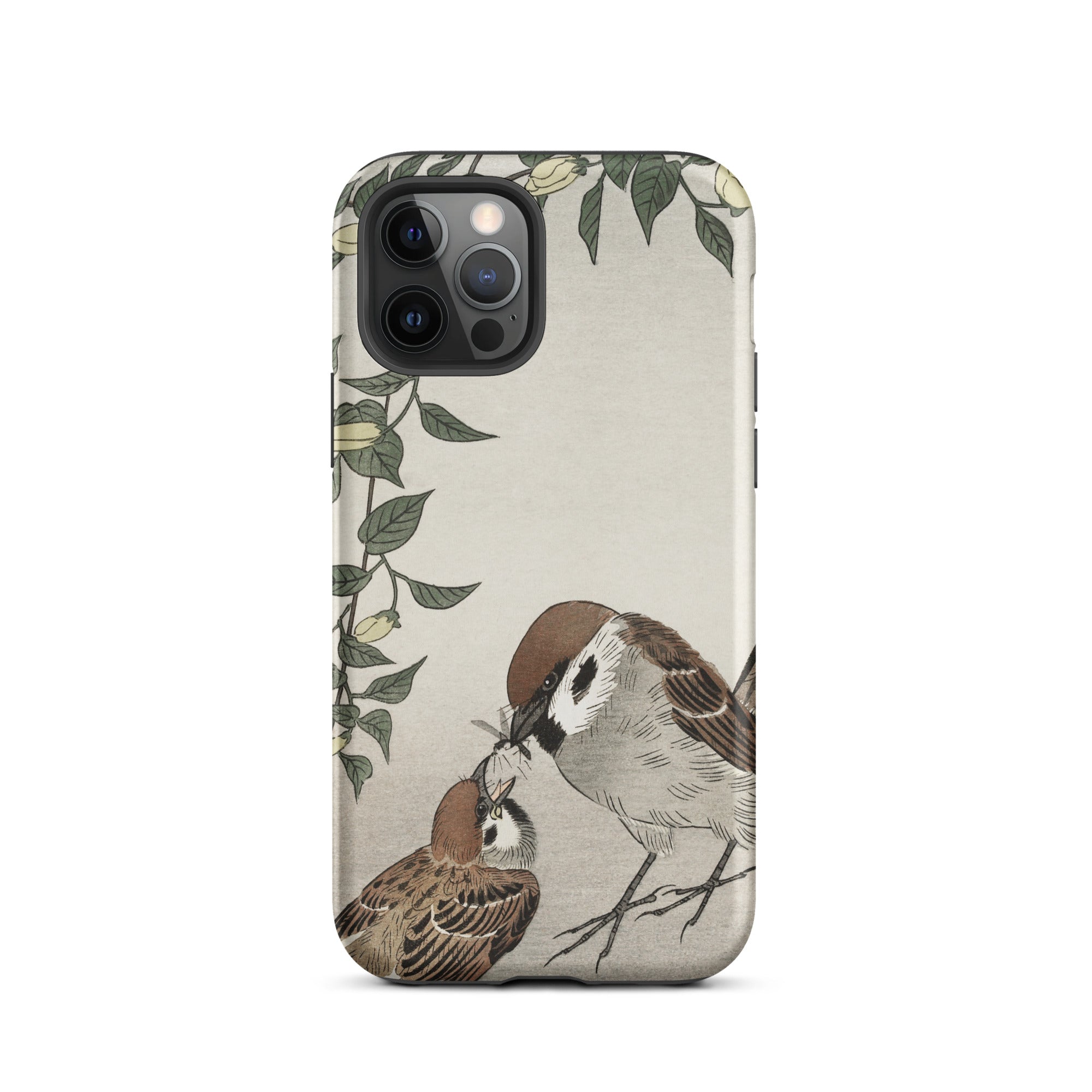 Sparrows Feeding Ohara Koson Japanese Bird Iphone Case, 12 Pro / Matte, Bird Themed Phone Case