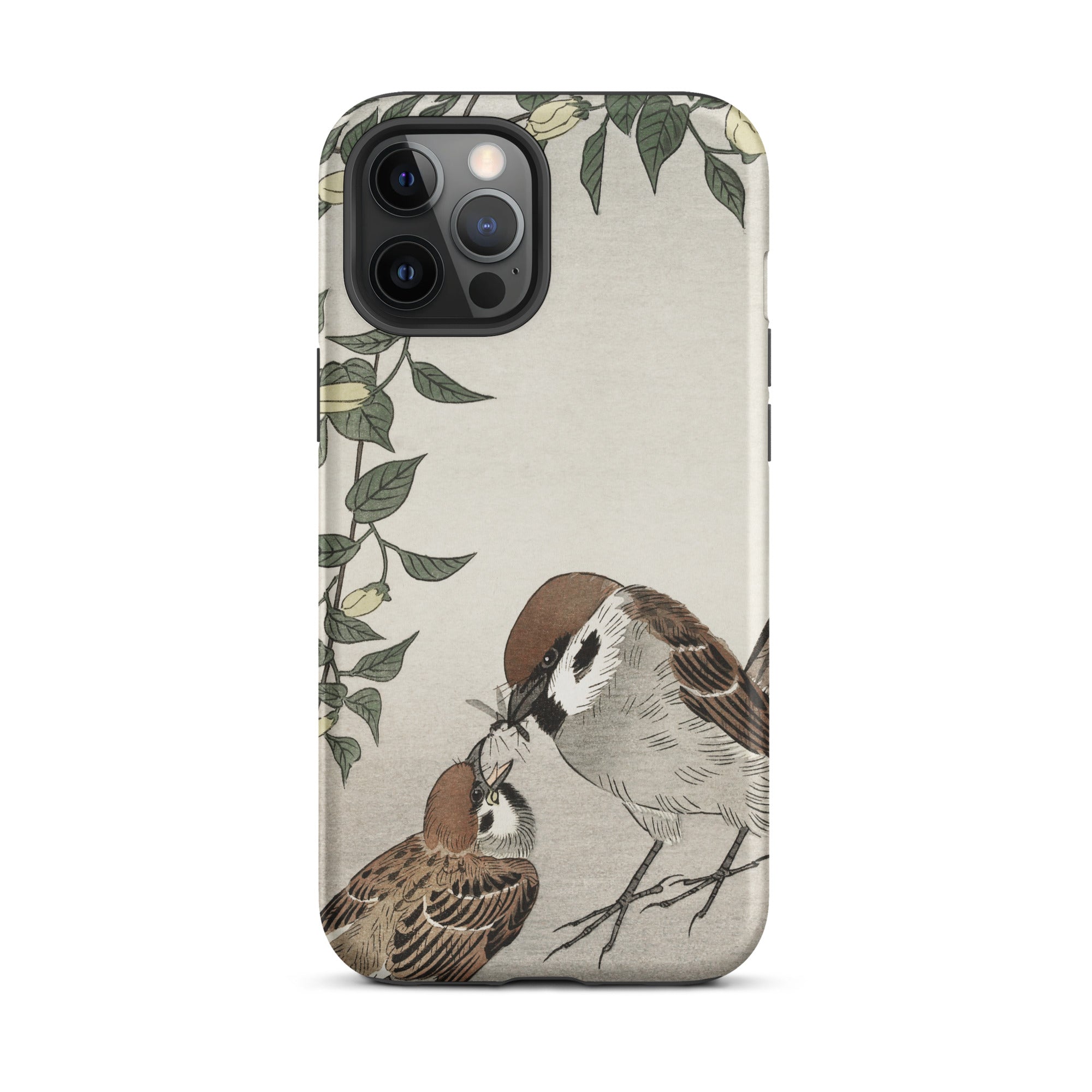 Sparrows Feeding Ohara Koson Japanese Bird Iphone Case, 12 Pro Max / Matte, Bird Themed Phone Case